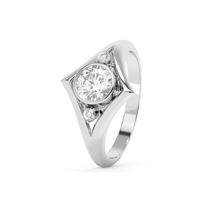 Emerald Solitaire Lab Grown Diamond Engagement Ring
