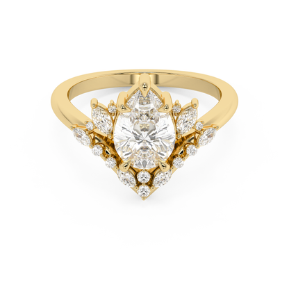 Emerald Solitaire Lab Grown Diamond Engagement Ring
