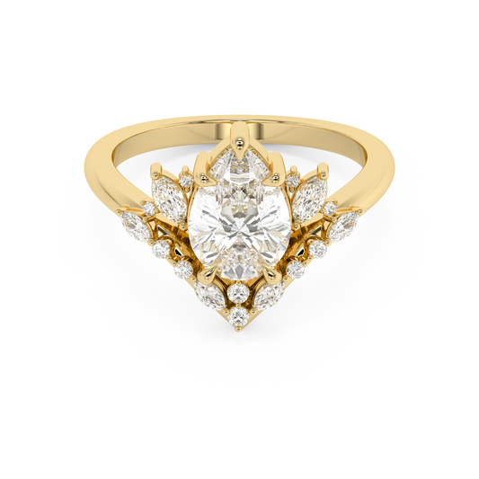 Emerald Solitaire Lab Grown Diamond Engagement Ring