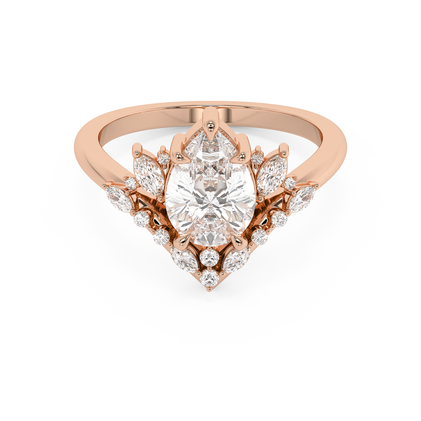 Emerald Solitaire Lab Grown Diamond Engagement Ring