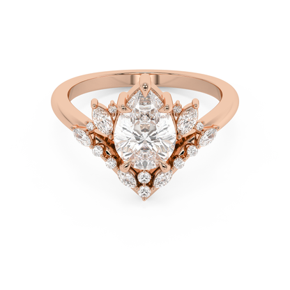 Emerald Solitaire Lab Grown Diamond Engagement Ring