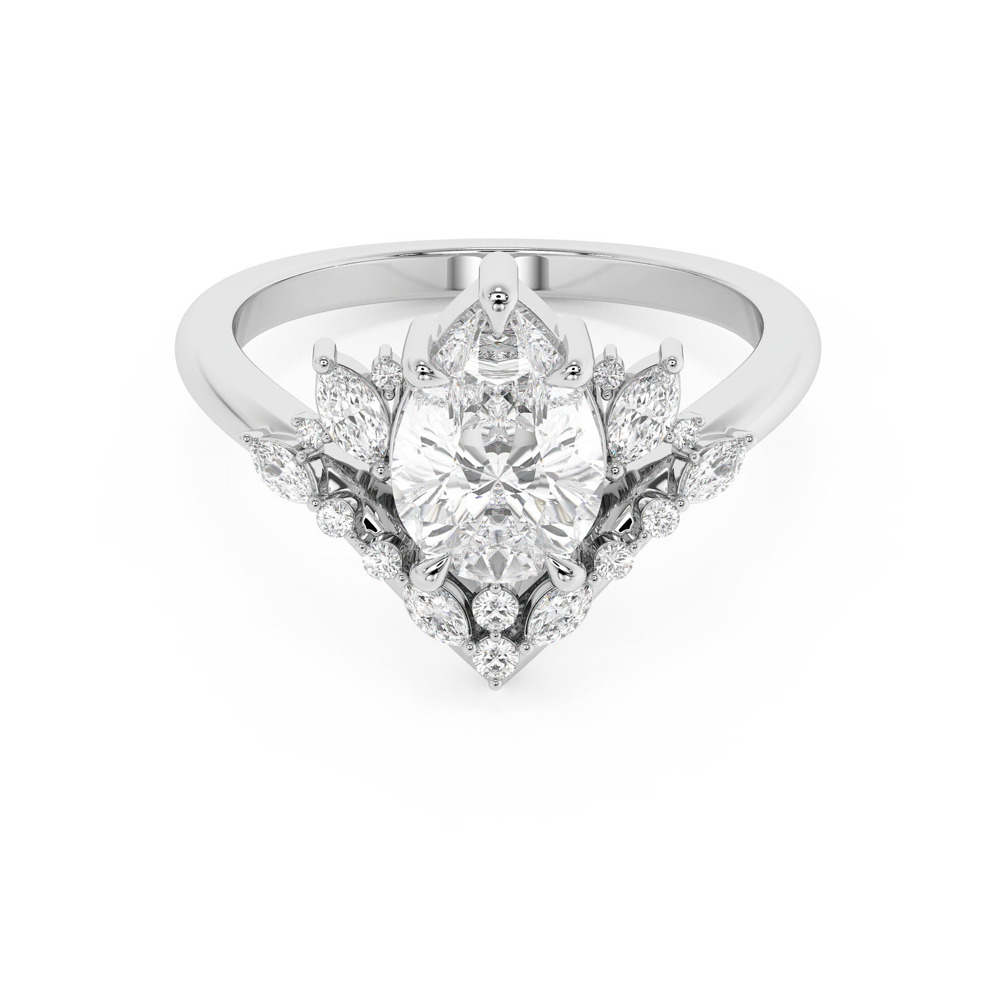 Emerald Solitaire Lab Grown Diamond Engagement Ring