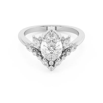 Emerald Solitaire Lab Grown Diamond Engagement Ring