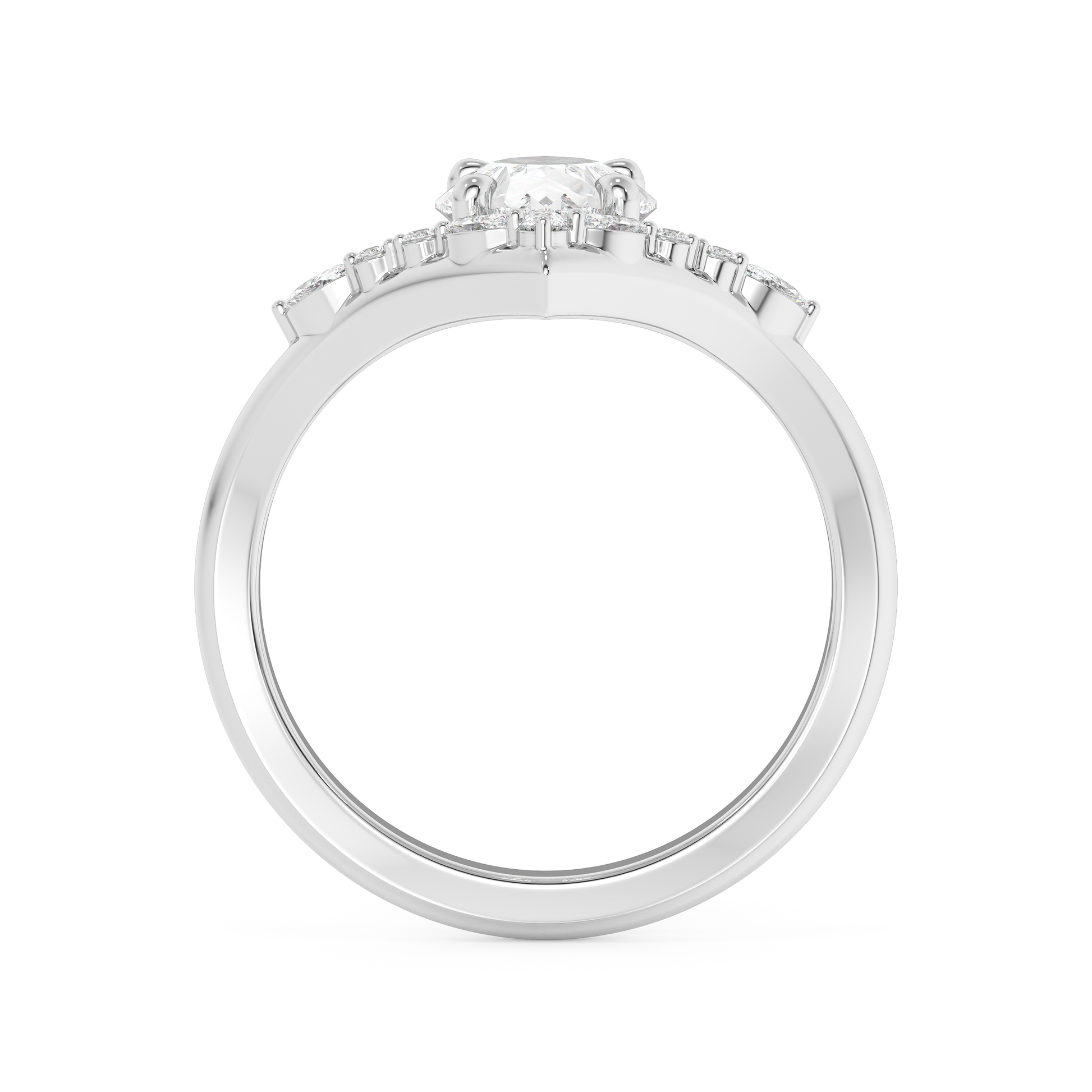 Emerald Solitaire Lab Grown Diamond Engagement Ring