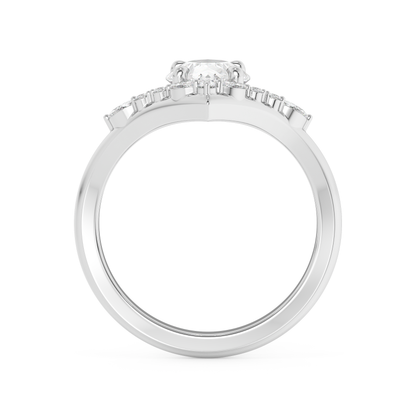 Emerald Solitaire Lab Grown Diamond Engagement Ring