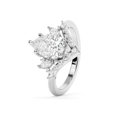 Emerald Solitaire Lab Grown Diamond Engagement Ring