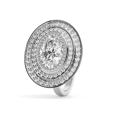 Emerald Solitaire Lab Grown Diamond Engagement Ring