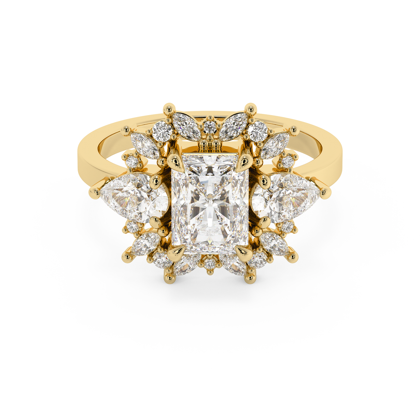 Emerald Solitaire Lab Grown Diamond Engagement Ring