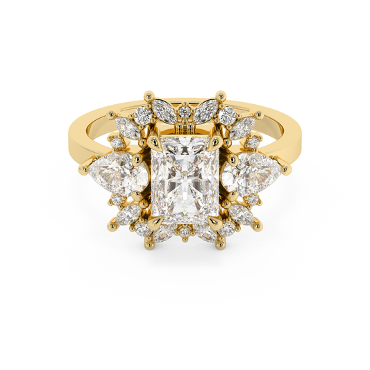 Emerald Solitaire Lab Grown Diamond Engagement Ring