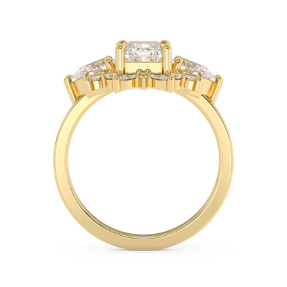 Emerald Solitaire Lab Grown Diamond Engagement Ring