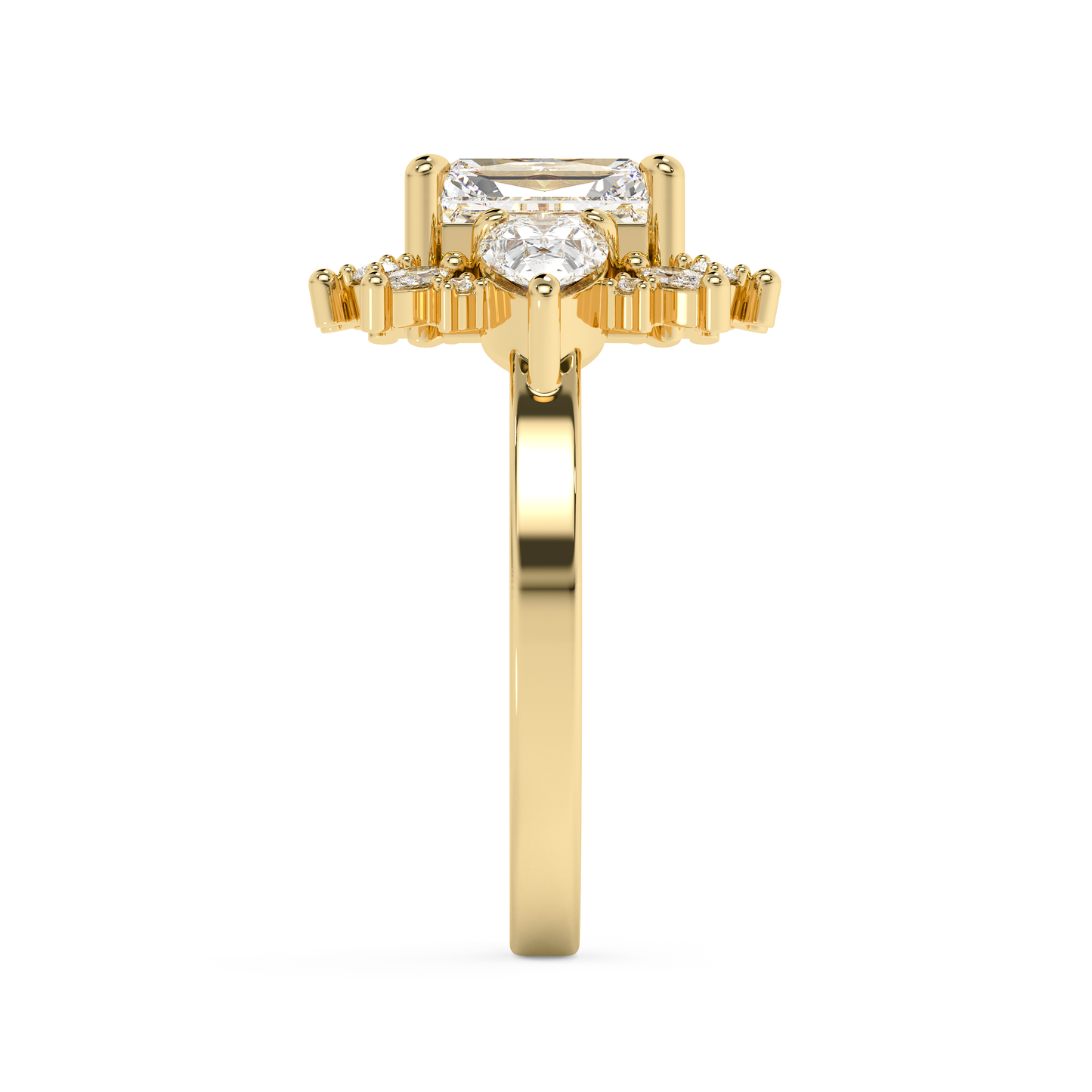 Emerald Solitaire Lab Grown Diamond Engagement Ring