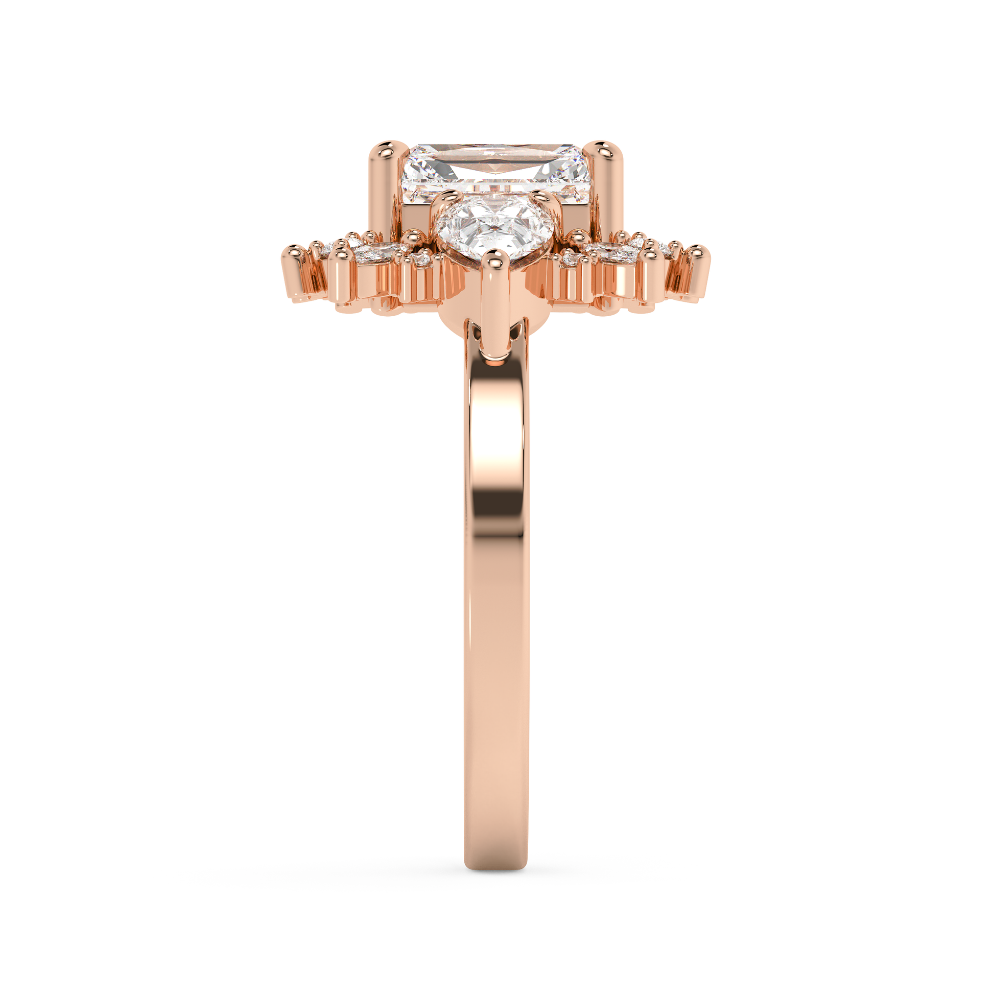 Emerald Solitaire Lab Grown Diamond Engagement Ring