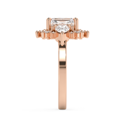 Emerald Solitaire Lab Grown Diamond Engagement Ring