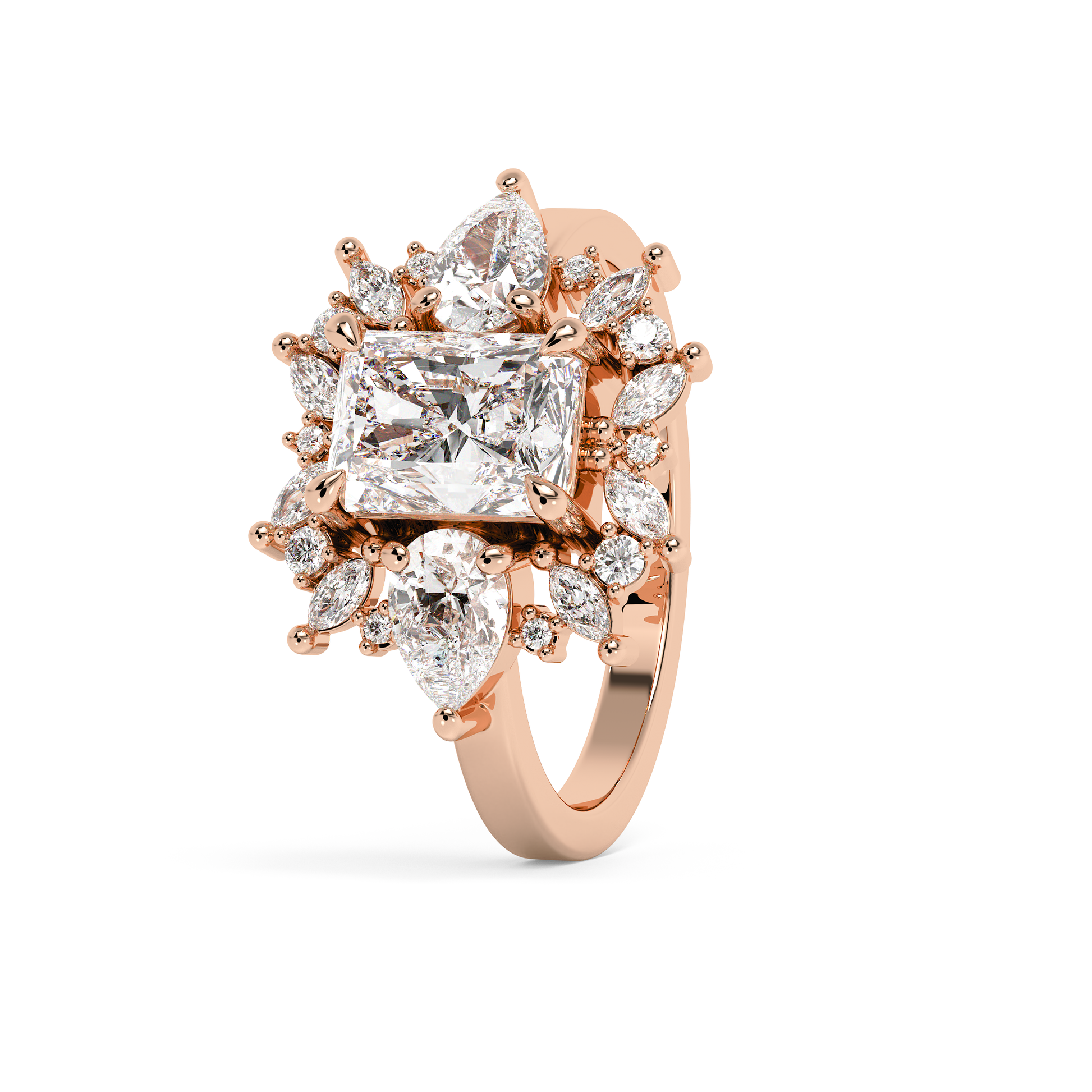 Emerald Solitaire Lab Grown Diamond Engagement Ring