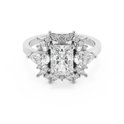 Emerald Solitaire Lab Grown Diamond Engagement Ring
