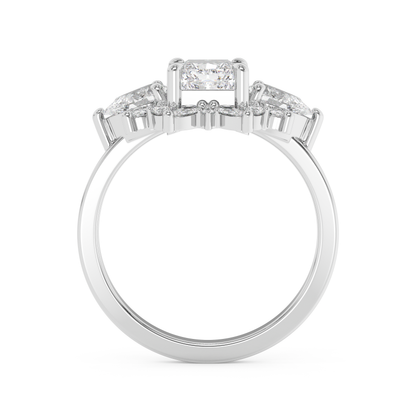 Emerald Solitaire Lab Grown Diamond Engagement Ring