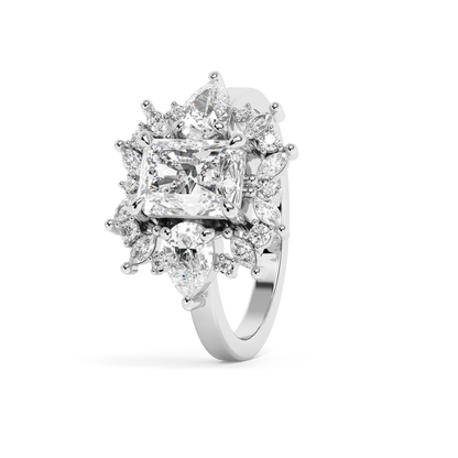 Emerald Solitaire Lab Grown Diamond Engagement Ring