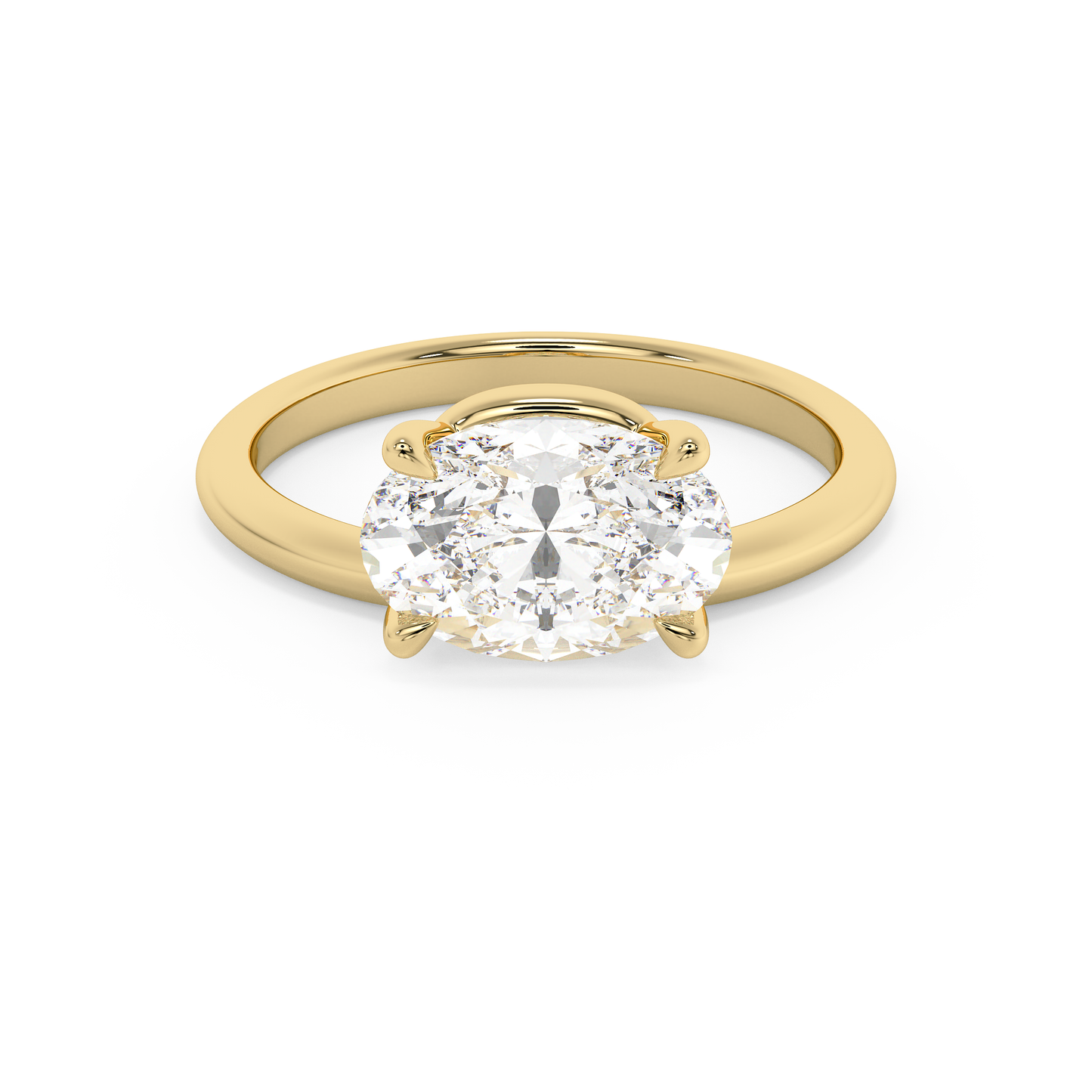 Emerald Solitaire Lab Grown Diamond Engagement Ring