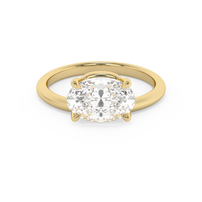 Emerald Solitaire Lab Grown Diamond Engagement Ring