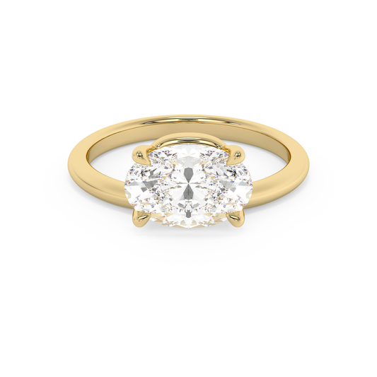 Emerald Solitaire Lab Grown Diamond Engagement Ring