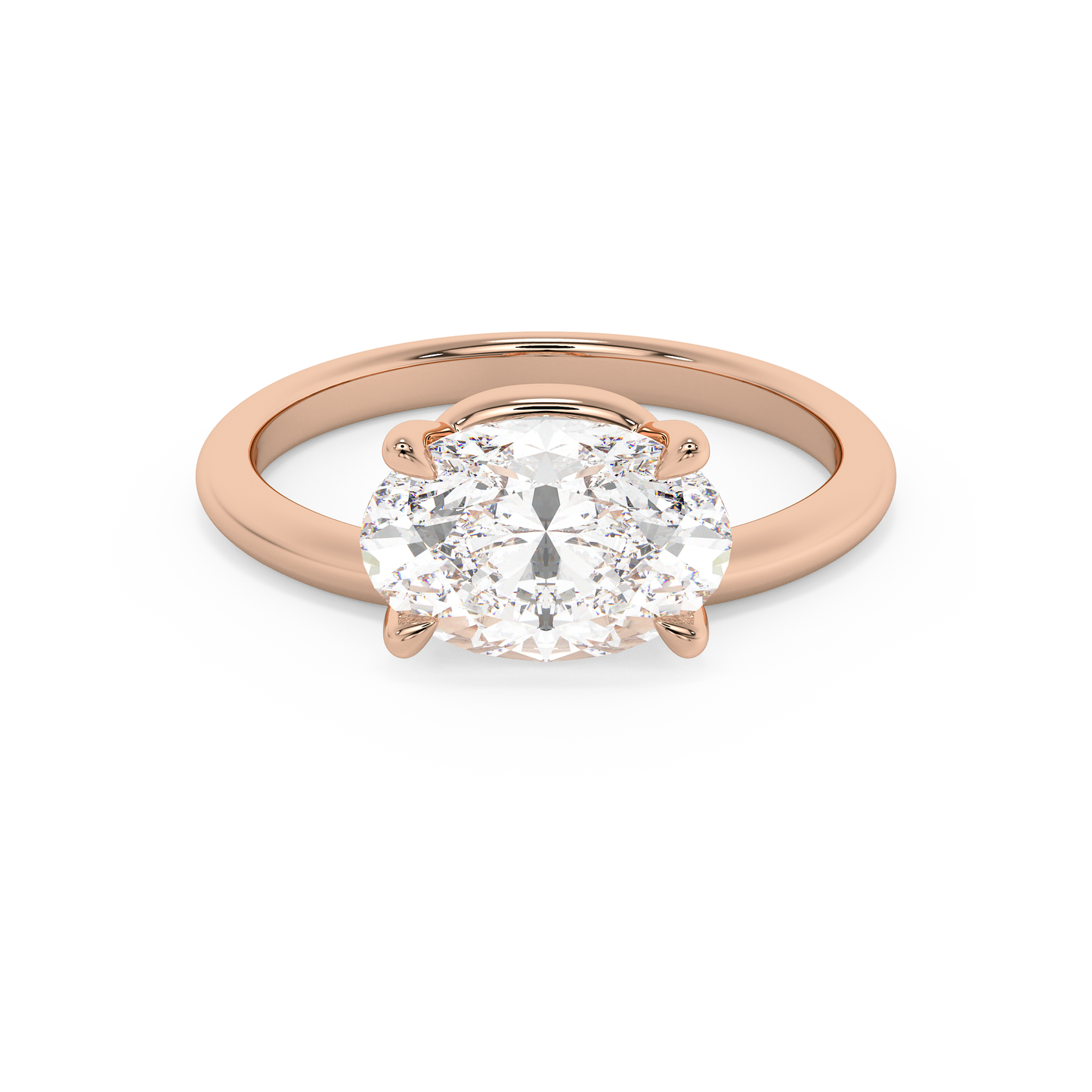 Emerald Solitaire Lab Grown Diamond Engagement Ring