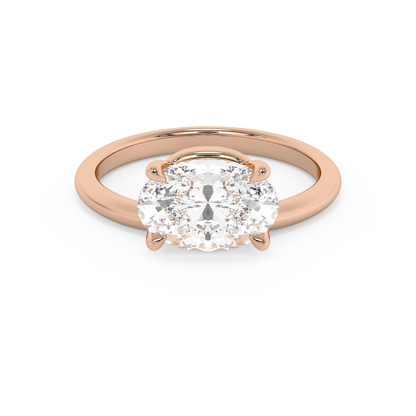 Emerald Solitaire Lab Grown Diamond Engagement Ring