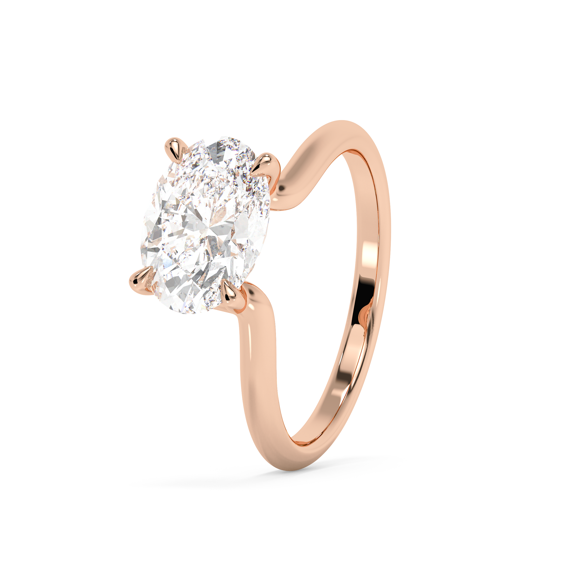 Emerald Solitaire Lab Grown Diamond Engagement Ring