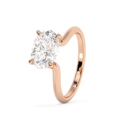 Emerald Solitaire Lab Grown Diamond Engagement Ring