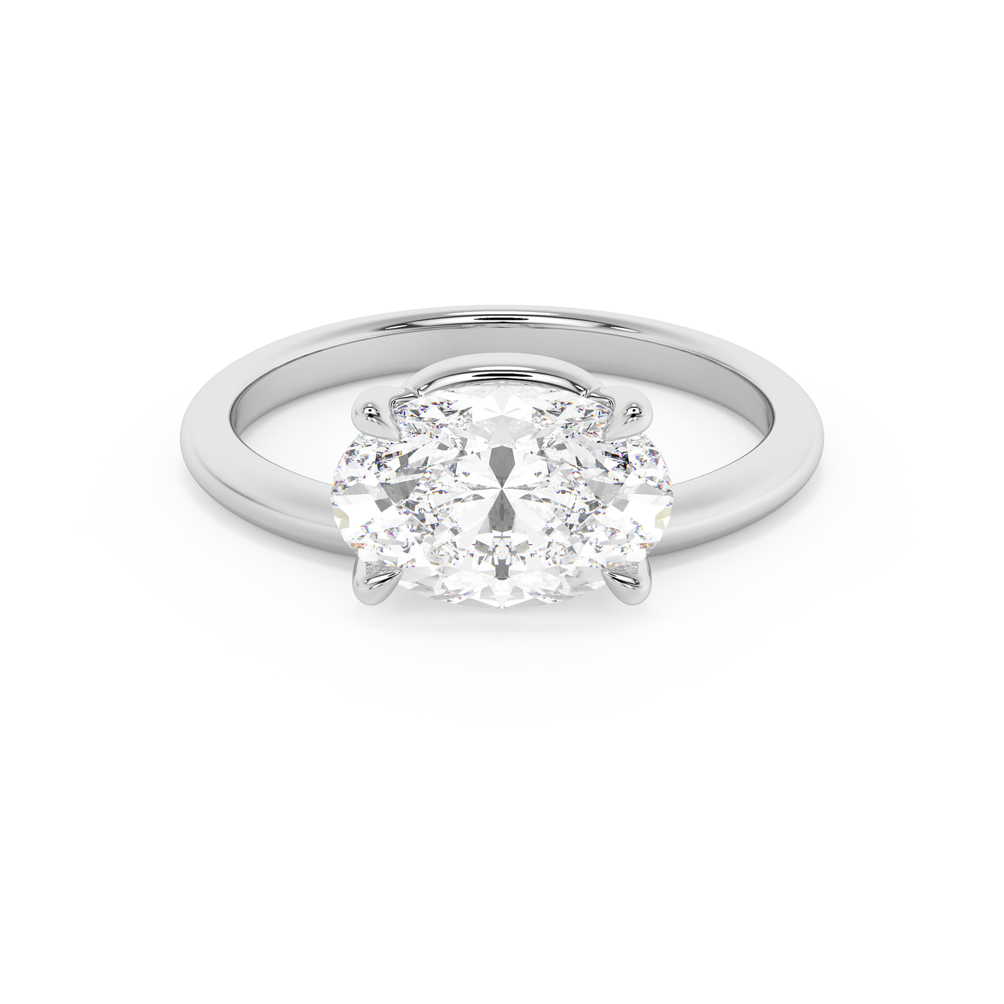 Emerald Solitaire Lab Grown Diamond Engagement Ring