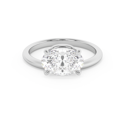 Emerald Solitaire Lab Grown Diamond Engagement Ring