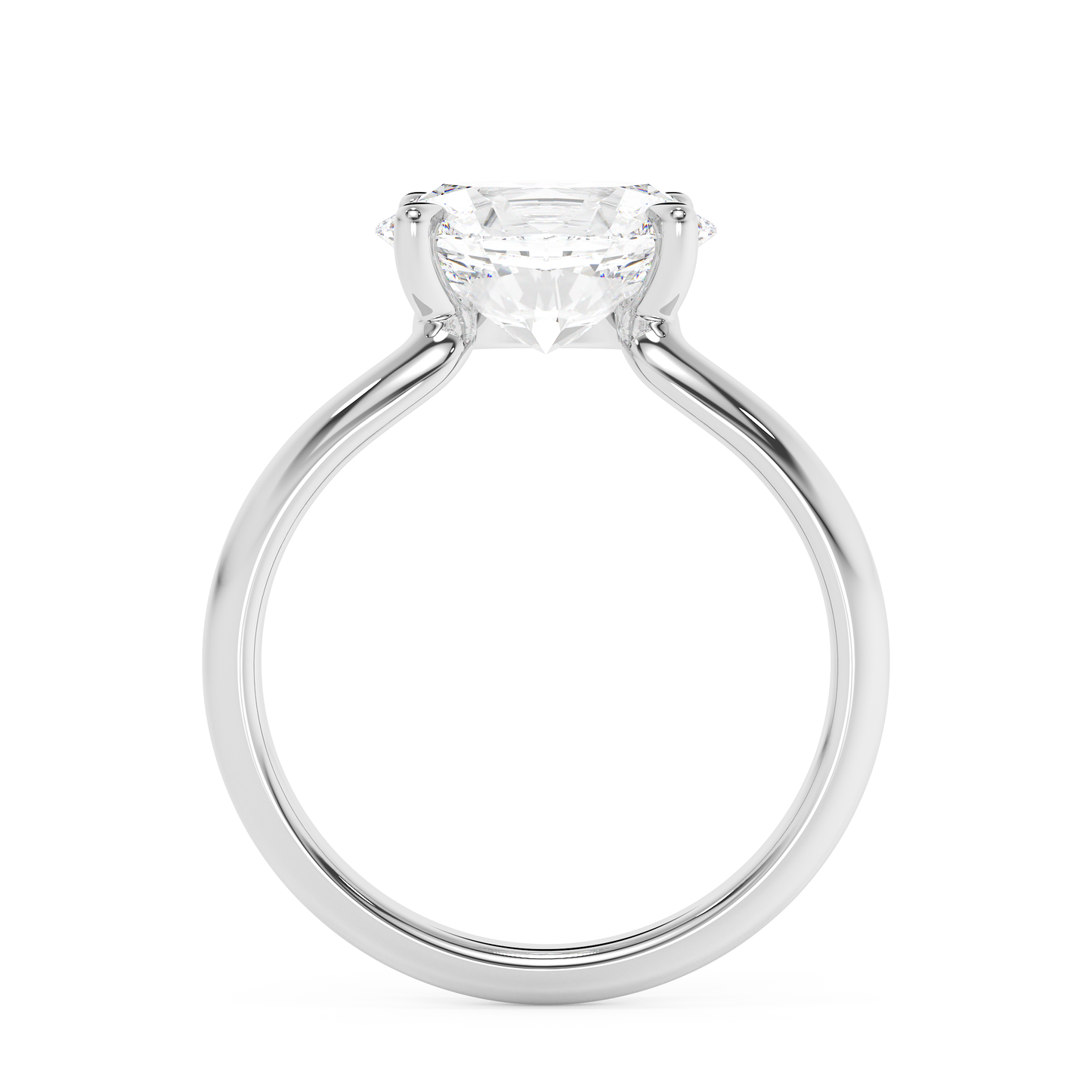 Emerald Solitaire Lab Grown Diamond Engagement Ring