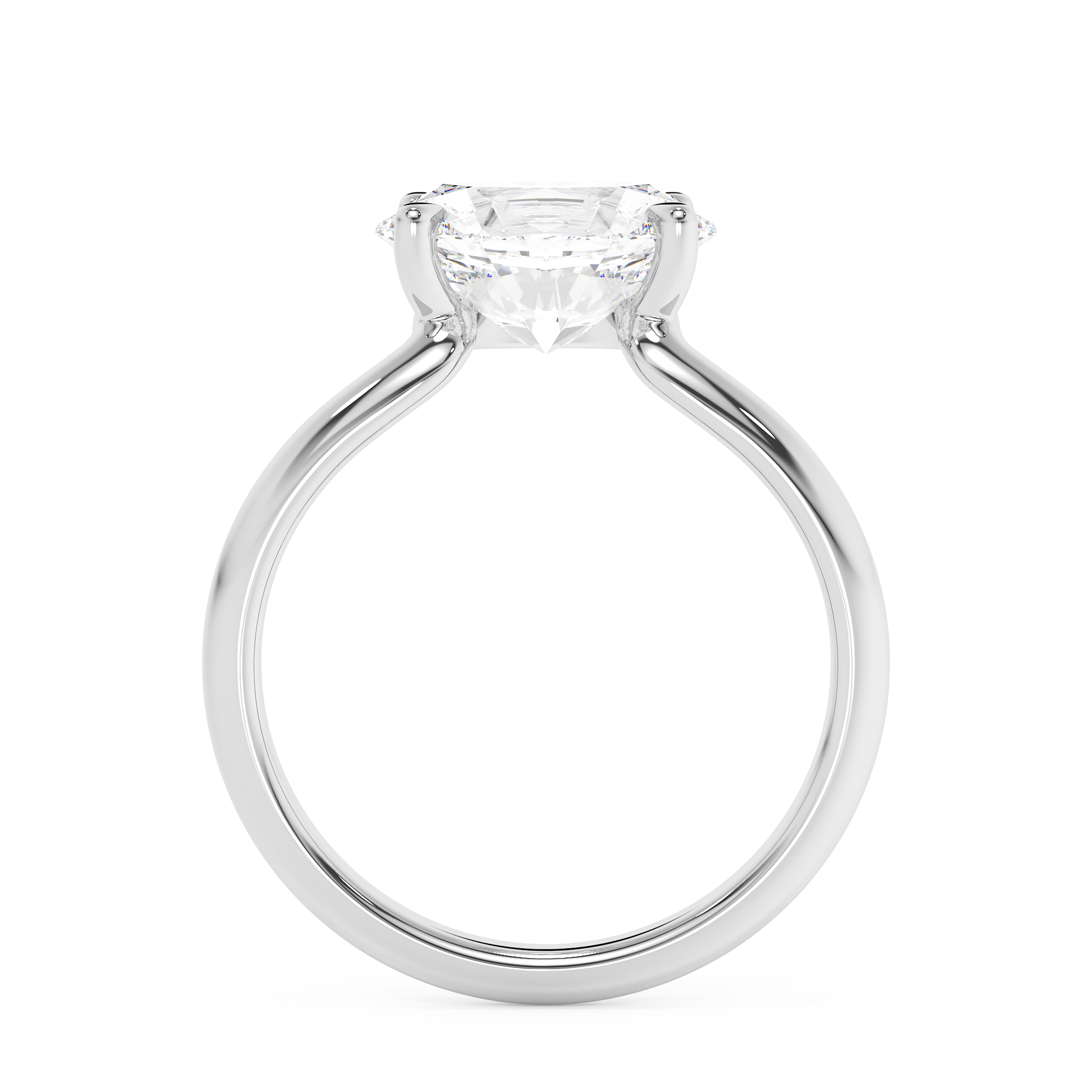 Emerald Solitaire Lab Grown Diamond Engagement Ring