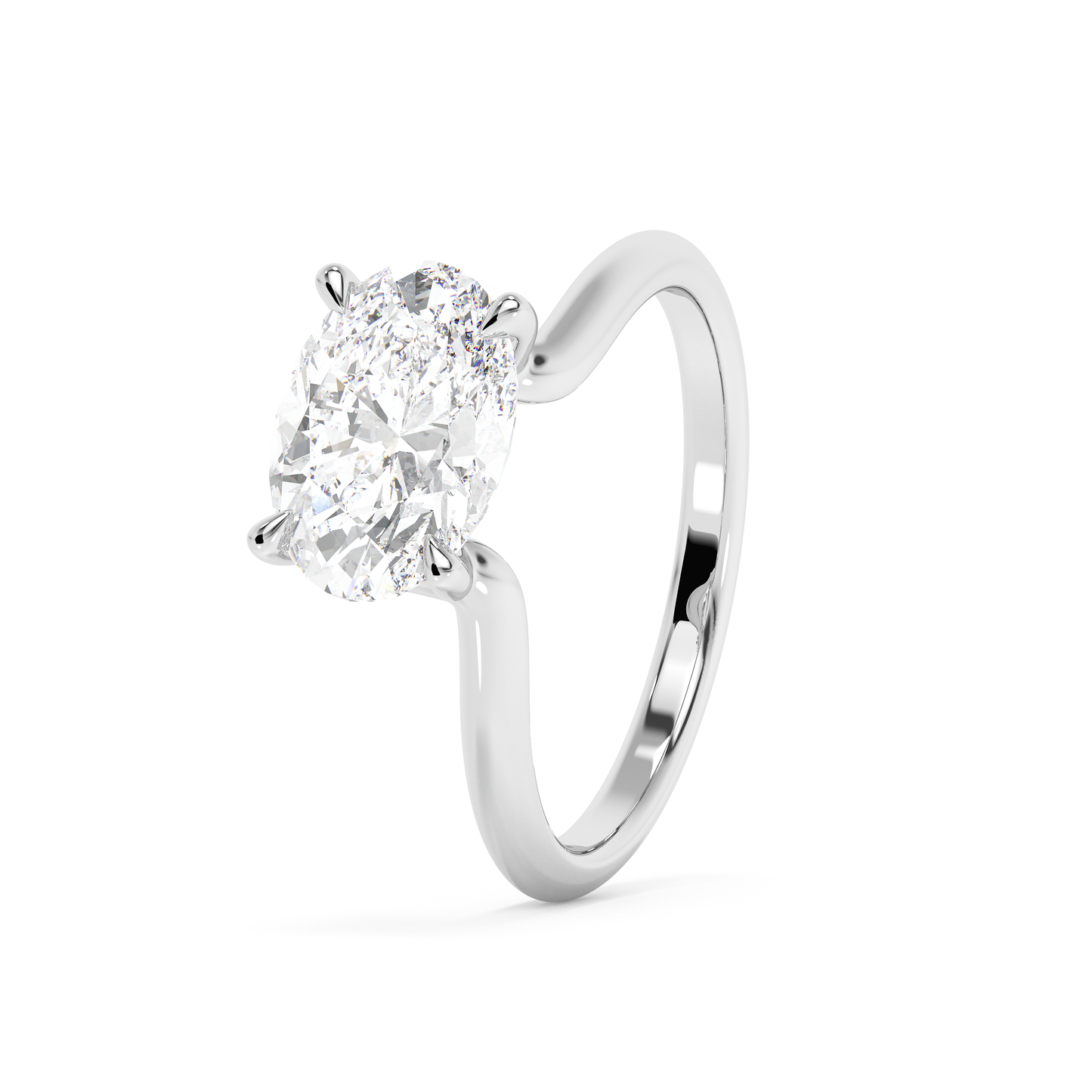 Emerald Solitaire Lab Grown Diamond Engagement Ring