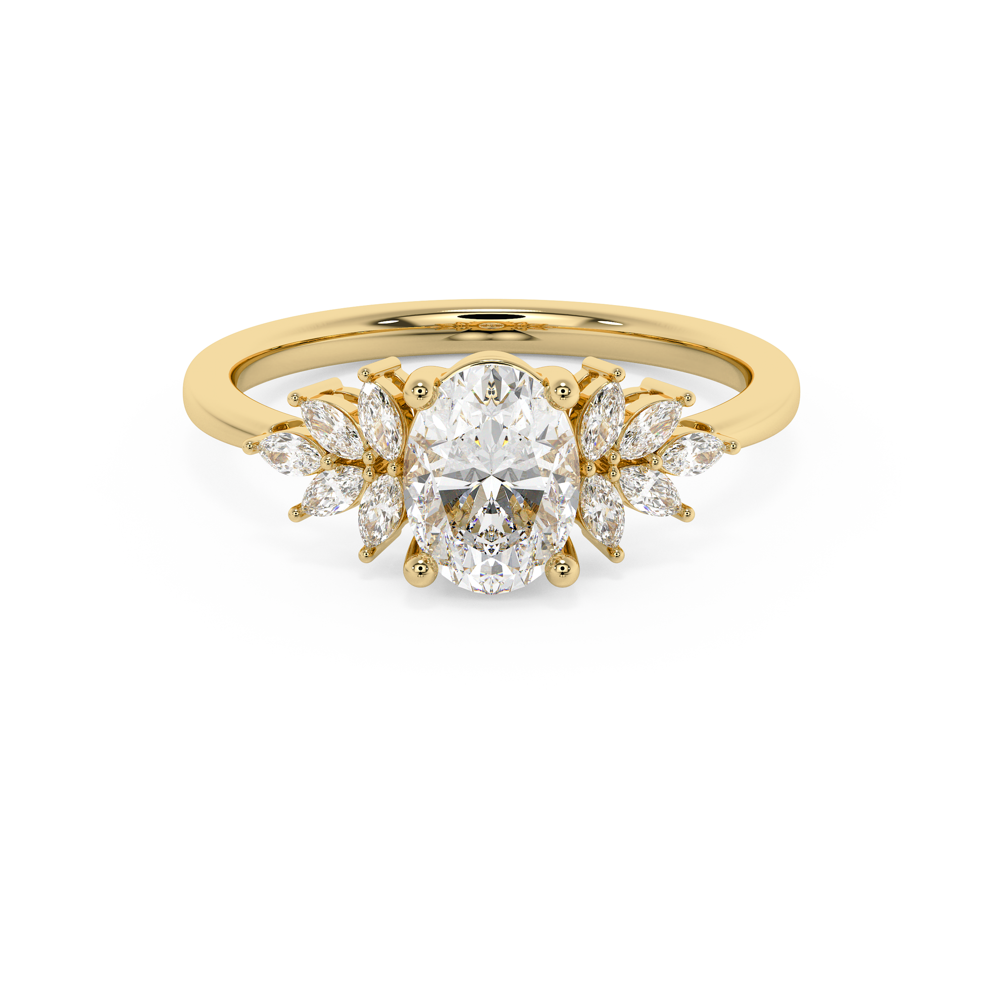 Emerald Solitaire Lab Grown Diamond Engagement Ring