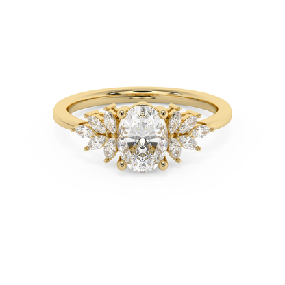 Emerald Solitaire Lab Grown Diamond Engagement Ring