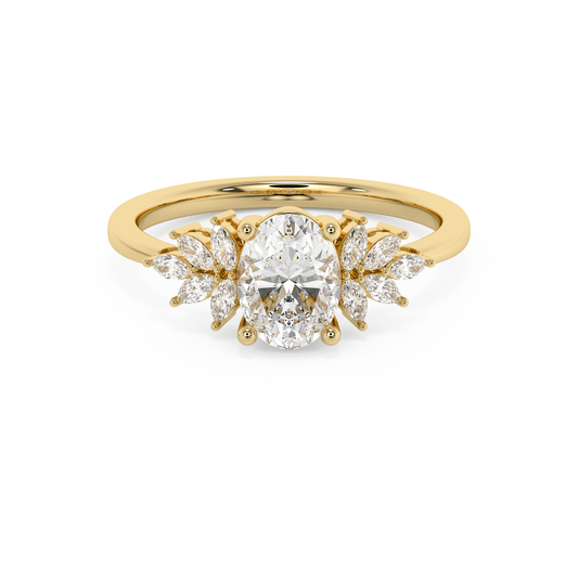 Emerald Solitaire Lab Grown Diamond Engagement Ring