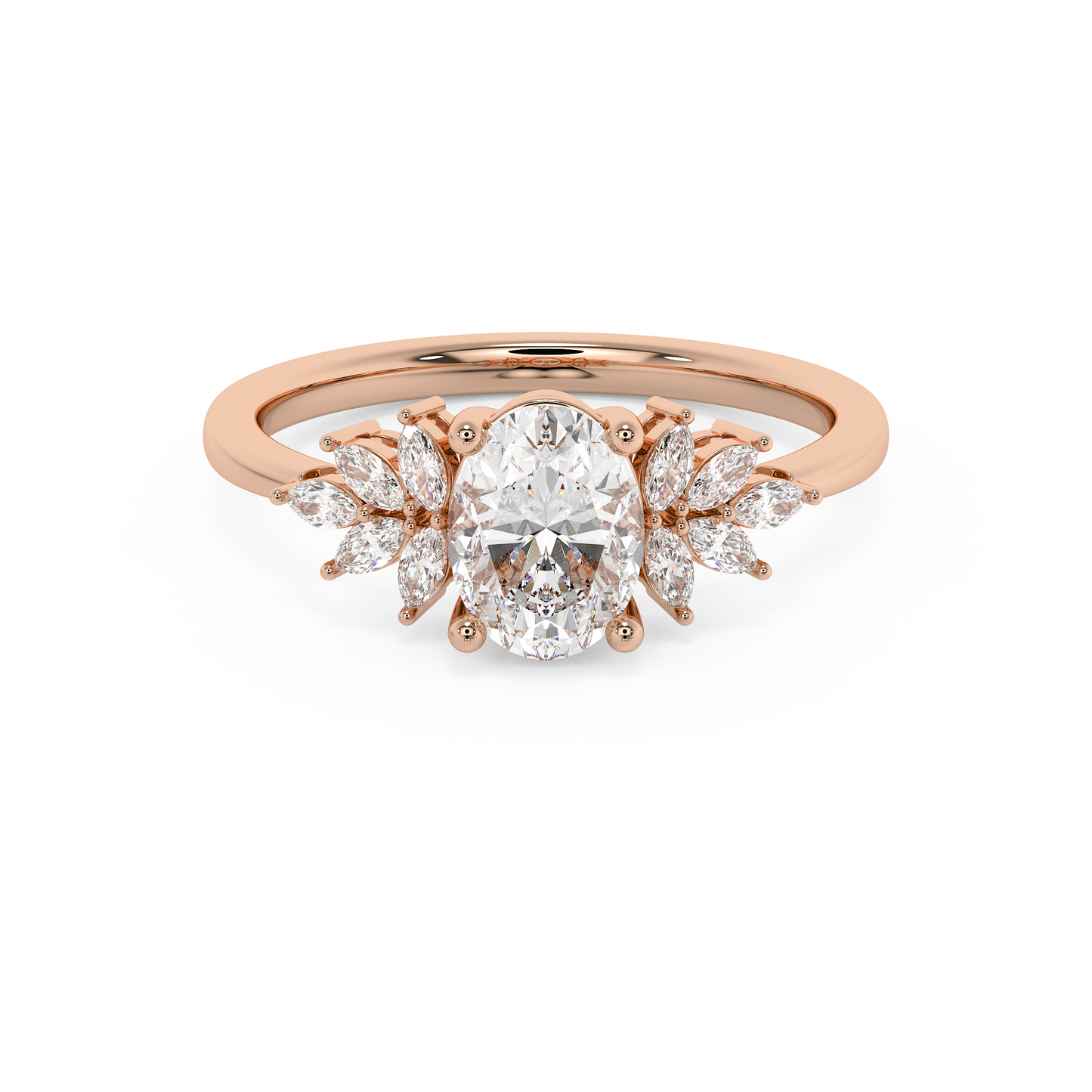Emerald Solitaire Lab Grown Diamond Engagement Ring