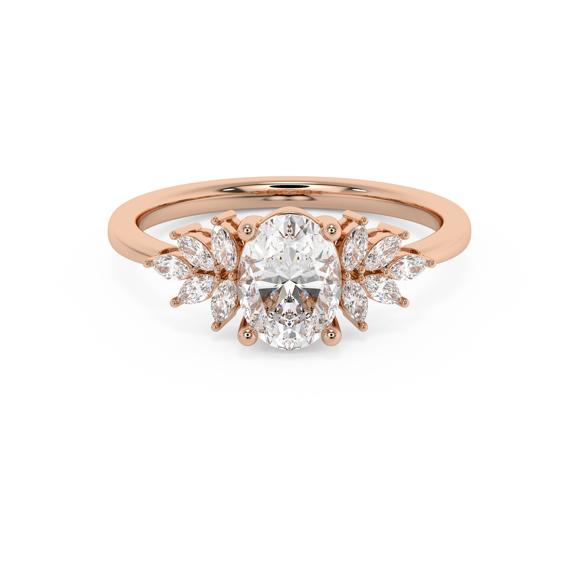 Emerald Solitaire Lab Grown Diamond Engagement Ring