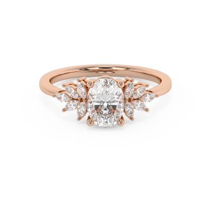 Emerald Solitaire Lab Grown Diamond Engagement Ring