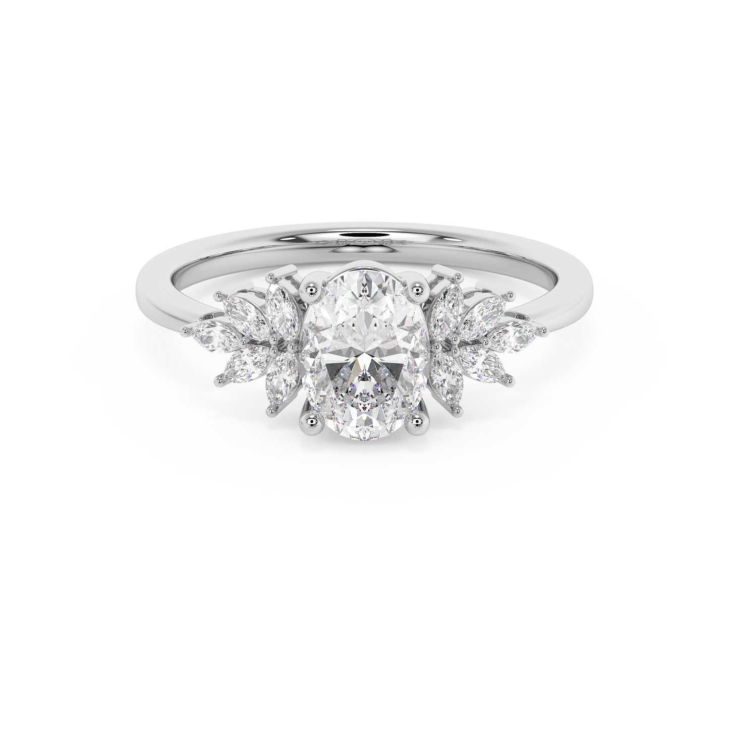 Emerald Solitaire Lab Grown Diamond Engagement Ring