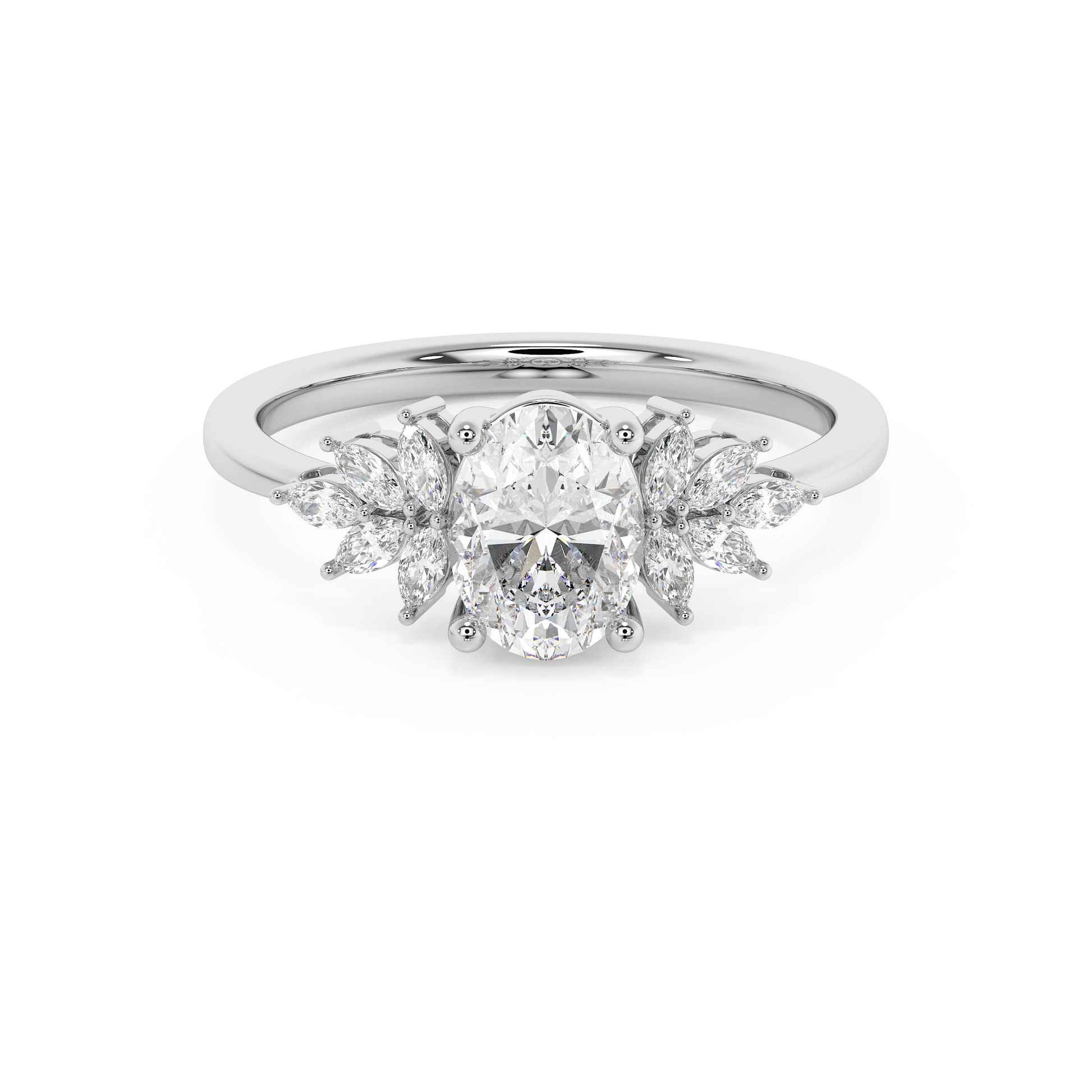Emerald Solitaire Lab Grown Diamond Engagement Ring