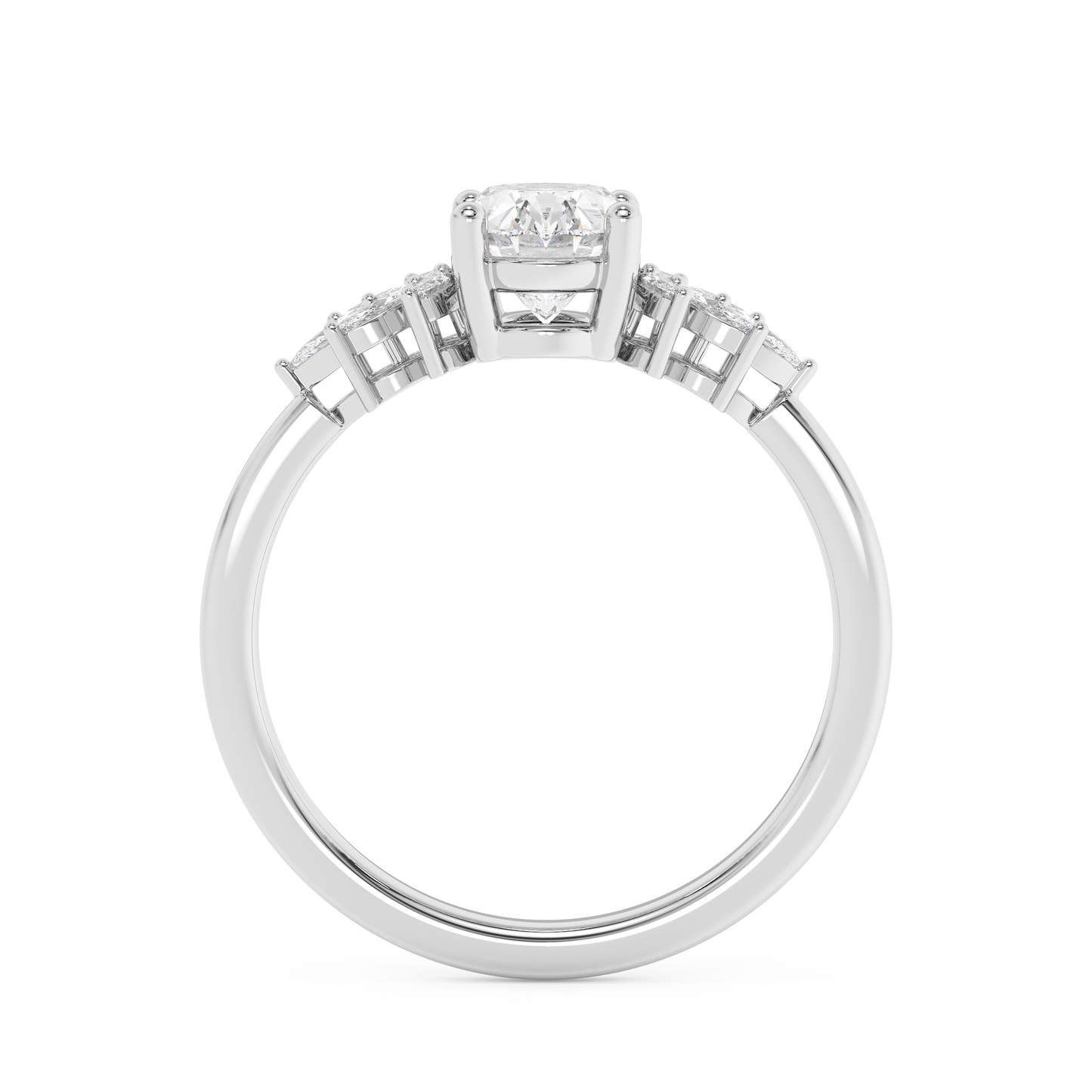 Emerald Solitaire Lab Grown Diamond Engagement Ring