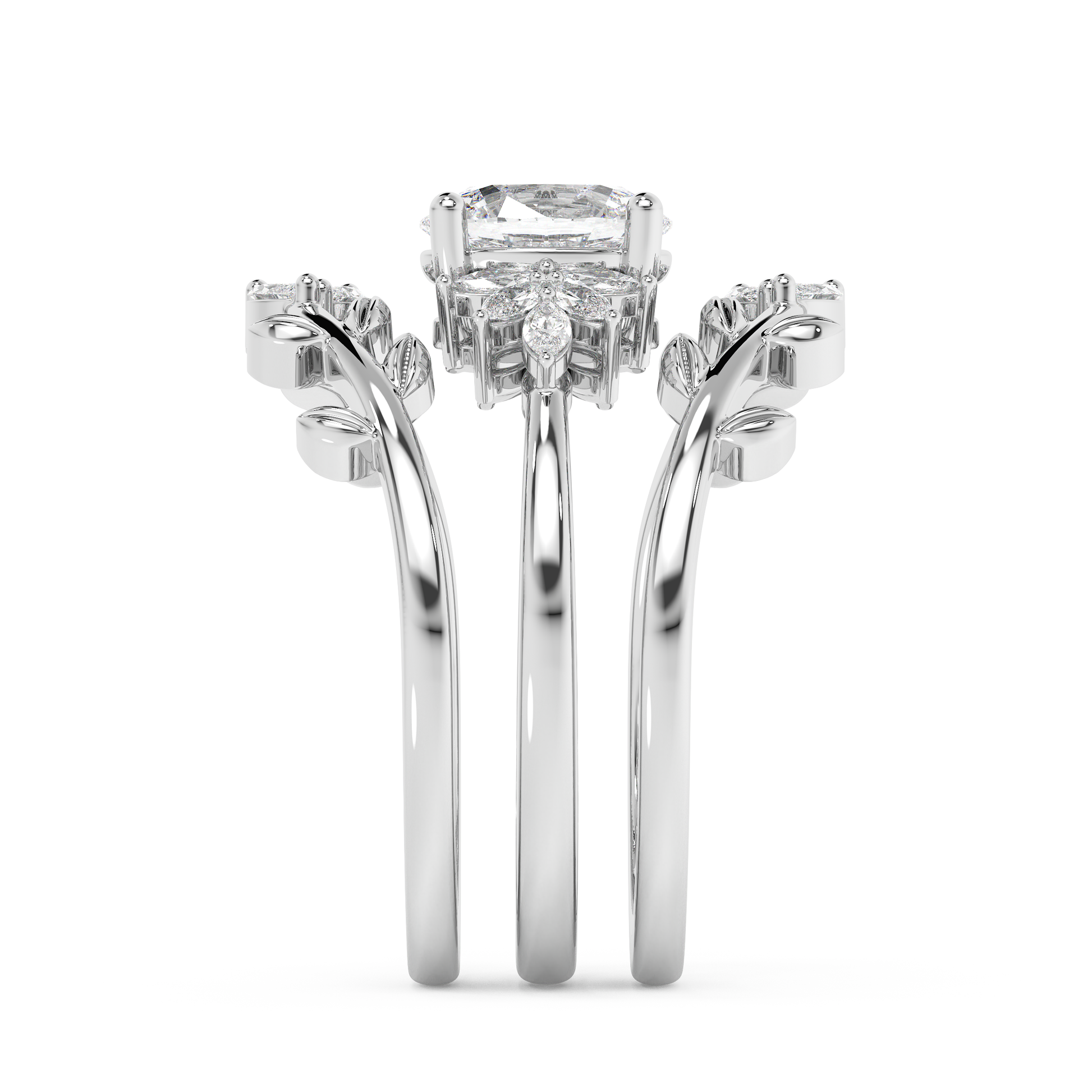 Emerald Solitaire Lab Grown Diamond Engagement Ring