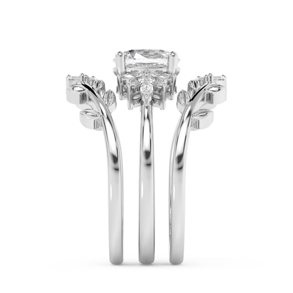 Emerald Solitaire Lab Grown Diamond Engagement Ring