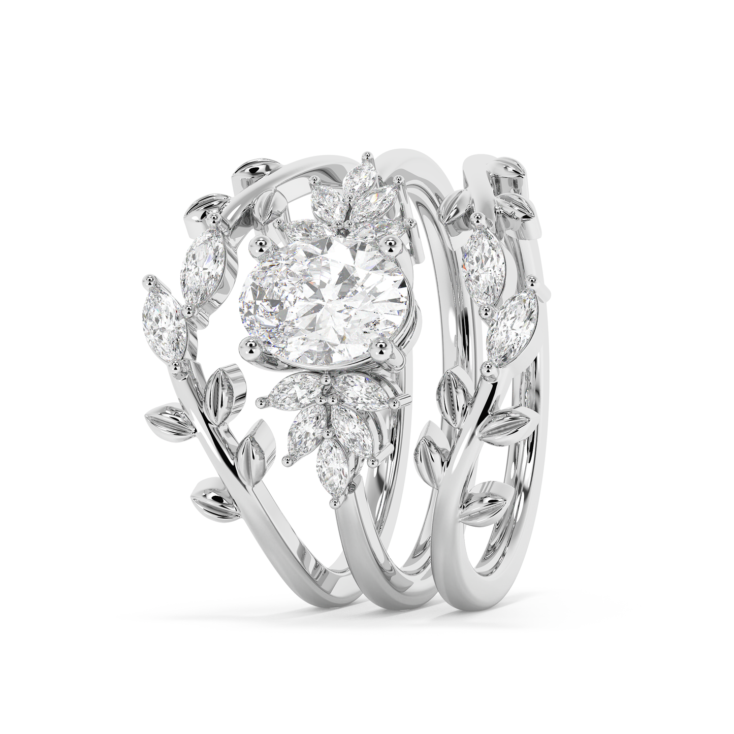 Emerald Solitaire Lab Grown Diamond Engagement Ring