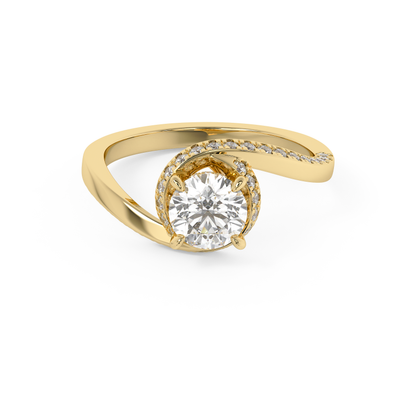 Emerald Solitaire Lab Grown Diamond Engagement Ring