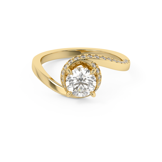 Emerald Solitaire Lab Grown Diamond Engagement Ring