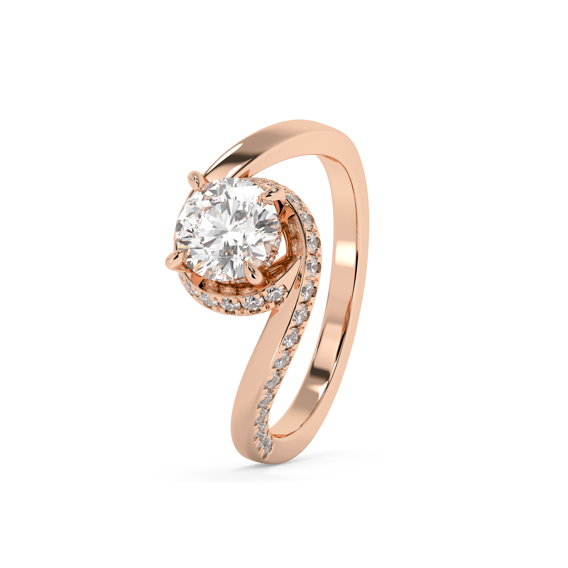 Emerald Solitaire Lab Grown Diamond Engagement Ring