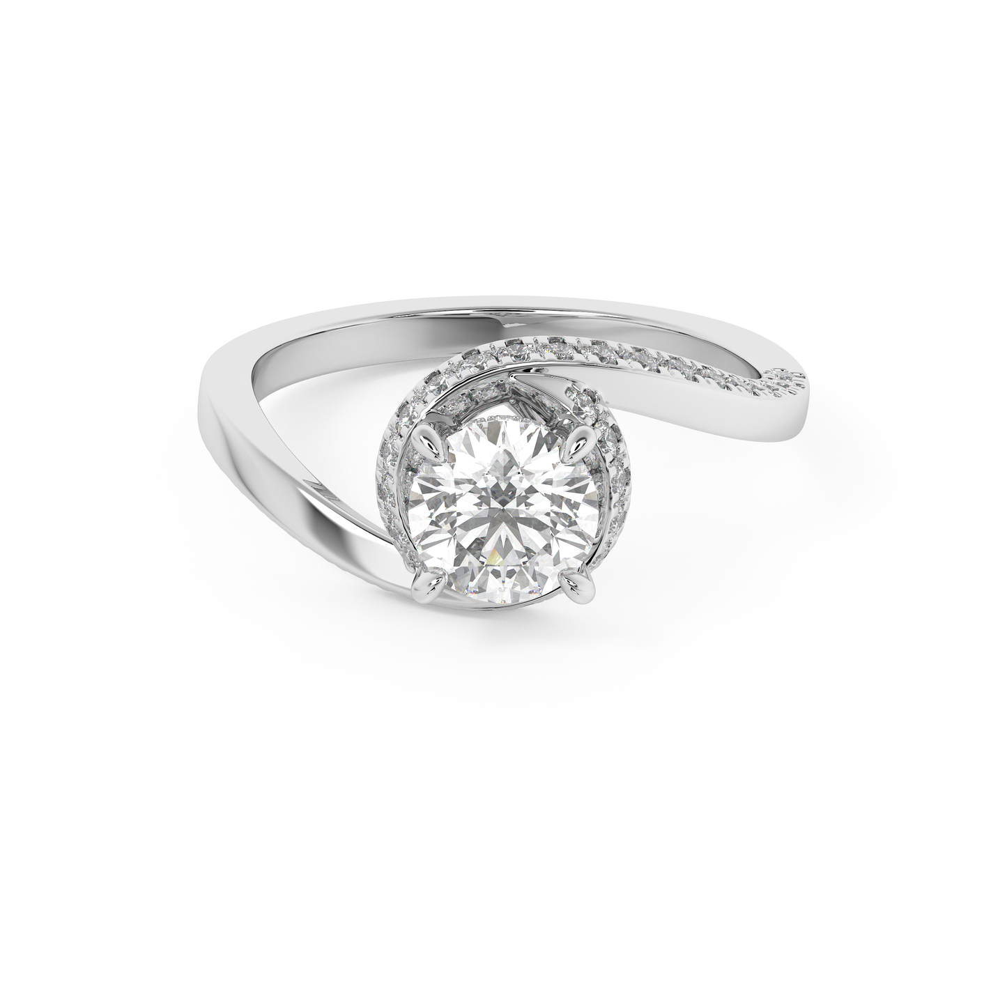Emerald Solitaire Lab Grown Diamond Engagement Ring