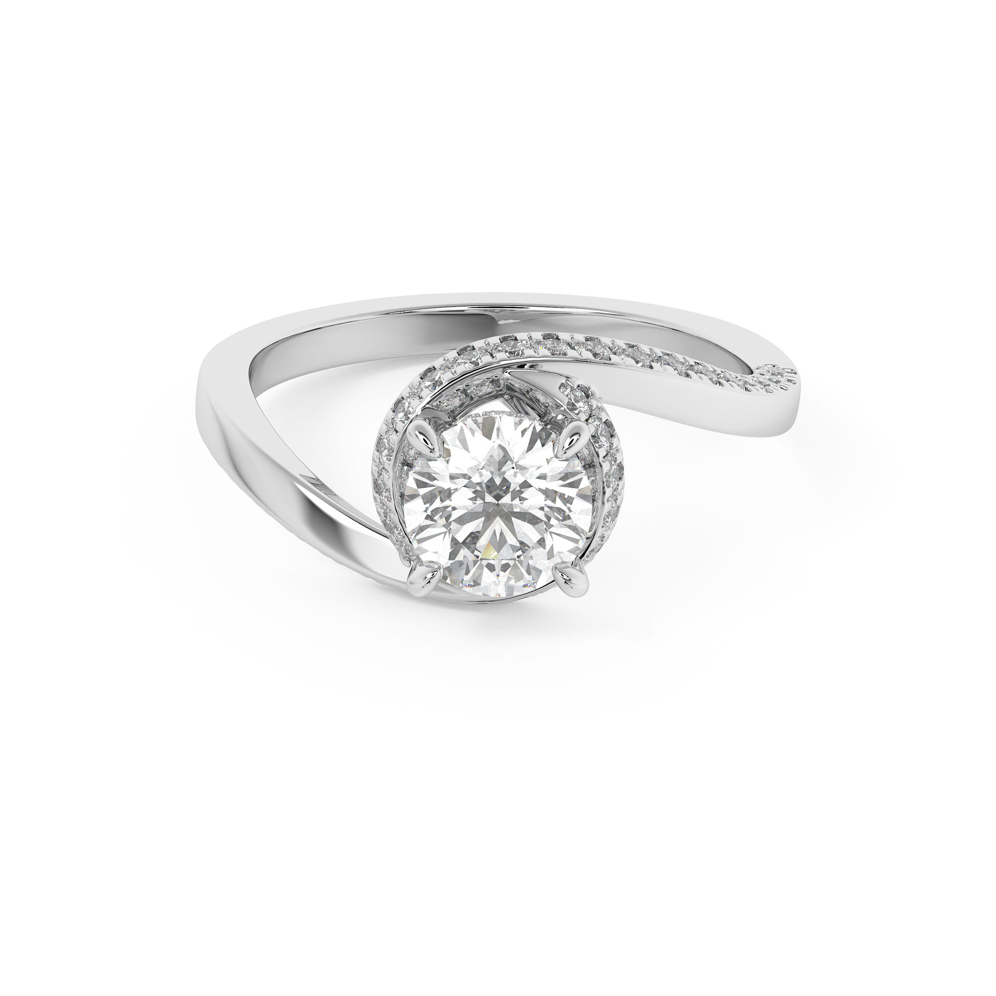 Emerald Solitaire Lab Grown Diamond Engagement Ring